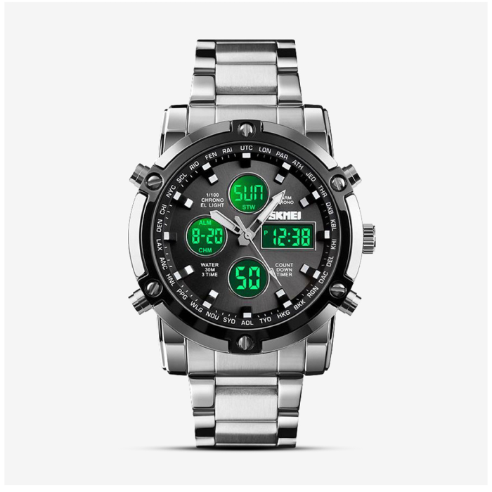 SKMEI 1389 mens watch with stainless steel belt